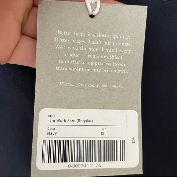 New Everlane Women’s The Work Pant Navy Size 12 - Picture 8 of 10